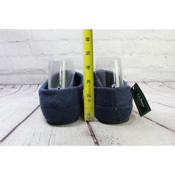 LL Bean Blue Sweater Knit Fleece Cozy Comfort Slipper Scuff Size 10 M - Picture 8 of 9